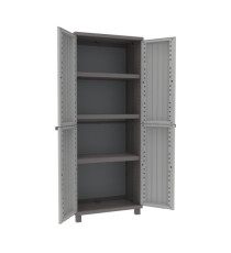 Armadio JWood 268 - 2 ante - 68 x 37,5 x 170 cm - PPL - effetto legno - grigio tortora - Terry