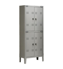 Armadio metallo - spogliatoio - 4 posti - 70x35x180 cm - grigio - Tecnical 2