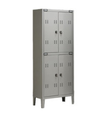 Armadio metallo - spogliatoio - 4 posti - 70x35x180 cm - grigio - Tecnical 2