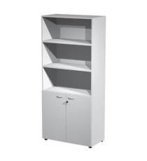 Armadio modulare - a 2 ante basse - 90 x 45,8 x 200 cm - grigio