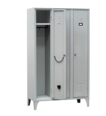 Armadio spogliatoio in metallo - 3 vani - 105 x 35 x 180 cm - grigio - Fasma