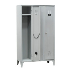 Armadio spogliatoio in metallo - 3 vani - 105 x 35 x 180 cm - grigio - Fasma