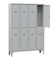 Armadio spogliatoio in metallo - 8 vani sovrapposti - 120 x 50 x 180 cm - grigio - Fasma