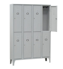 Armadio spogliatoio in metallo - 8 vani sovrapposti - 120 x 50 x 180 cm - grigio - Fasma