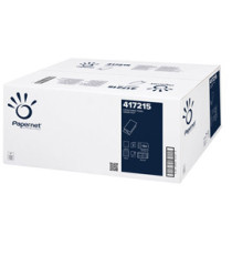 Asciugamani piegati a V - 2 veli - 18 gr - goffratura a onda - 24 x 21 cm - bianco - Papernet - conf. 150 pezzi