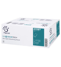 Asciugamani piegati a V Dissolve Tech - 2 veli - 20 gr - 24 x 21 cm - goffratura a onda - bianco - Papernet - conf. 250 Asciugamani piegati a V Dissolve Tech - 2 veli - 20 gr - 24 x 21 cm - goffratura a onda - bianco - Papernet - conf. 250