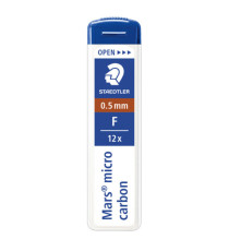 Astuccio 12 Mine Mars Micro - mina 0,5mm - gradazione F - Staedtler - conf. 12 astucci Astuccio 12 Mine Mars Micro - mina 0,5mm - gradazione F - Staedtler - conf. 12 astucci