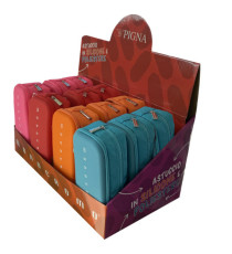 Astuccio 2 zip Monocromo -  21 x 5 x 9 cm - silicone/poliestere - colori assortiti - Pigna Astuccio 2 zip Monocromo -  21 x 5 x 9 cm - silicone/poliestere - colori assortiti - Pigna