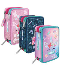 Astuccio 3 zip Candy collection - 19,5 x 7,5 x 12,9 cm - tessuto - fantasie assortite - Giotto Astuccio 3 zip Candy collection - 19,5 x 7,5 x 12,9 cm - tessuto - fantasie assortite - Giotto
