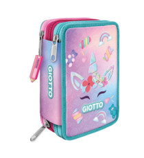 Astuccio 3 zip Candy collection - 19,5 x 7,5 x 12,9 cm - tessuto - fantasie assortite - Giotto