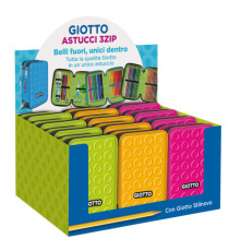 Astuccio 3 zip collezione Stilnovo - 19,5 x 7,5 x 12,9 cm - PL- colori neon assortiti - Giotto