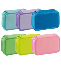 Astuccio 3 Zip Neon & Pastel - 13 x 20 x 7,5 cm - colori assortiti - Favorit