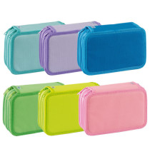 Astuccio 3 Zip Neon & Pastel - 13 x 20 x 7,5 cm - colori assortiti - Favorit