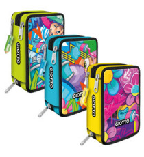 Astuccio 3 zip Young Street collection - 19,5 x 7,5 x 12,9 cm - PL - fantasie assortite - Giotto