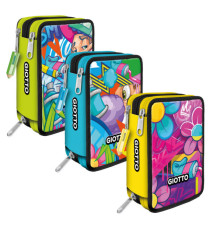 Astuccio 3 zip Young Street collection - 19,5 x 7,5 x 12,9 cm - PL - fantasie assortite - Giotto