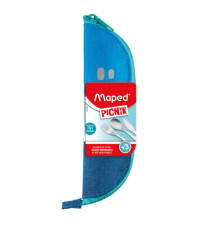 Astuccio Picnik Concept - in tessuto - con posate in acciaio inox - blu - Maped Astuccio Picnik Concept - in tessuto - con posate in acciaio inox - blu - Maped