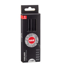 Astuccio Pin fineliner - nero - Uni Mitsubishi - conf. 5 pezzi