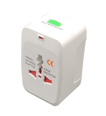 Adattatore da viaggio universale - 2 prese USB - bianco - MKC Melchioni Adattatore da viaggio universale - 2 prese USB - bianco - MKC Melchioni