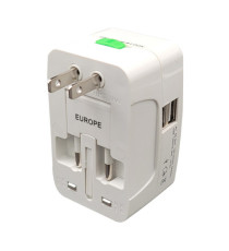 Adattatore da viaggio universale - 2 prese USB - bianco - MKC Melchioni Adattatore da viaggio universale - 2 prese USB - bianco - MKC Melchioni
