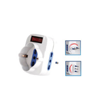 Adattatore rotante con interruttore - 2 prese bipasso 2P+T 10/16A + 1 presa Schuko - MKC Adattatore rotante con interruttore - 2 prese bipasso 2P+T 10/16A + 1 presa Schuko - MKC