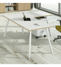 Allungo DX/SX per scrivanie Skinny Metal - 60 x 80 x H 74,4 cm - bianco