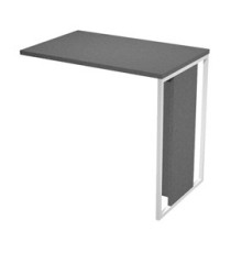 Allungo reversibile dx/sx Essence - 80 x 50 cm - Antracite - Gamba bianco