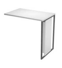 Allungo reversibile dx/sx Essence - 80 x 50 cm - Bianco - Gamba antracite