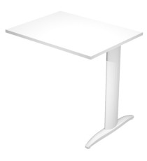 Allungo reversibile dx/sx per scrivanie Easy - 80 x 60 cm - Bianco/grigio alluminio