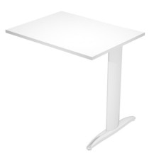 Allungo reversibile dx/sx per scrivanie Easy - 80 x 60 cm - Bianco/metal cromato