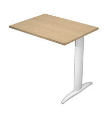 Allungo reversibile dx/sx per scrivanie Easy - 80 x 60 cm - Rovere/grigio alluminio