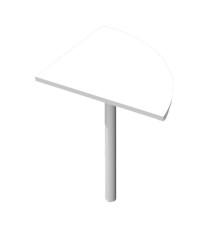 Angolare Agorà Basic - 90 gradi - 80 x 80 cm - gamba di supporto in metallo - bianco