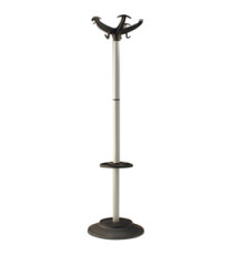 Appendiabiti - con portaombrelli - 5 posti - 168 x 46 cm - nero/grigio - Unisit