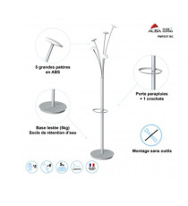 Appendiabiti - con portaombrelli - 5 posti - 187 x 38 cm - bianco - Alba