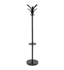 Appendiabiti - con portaombrelli - 6 posti - 175 x 38 cm - nero - Alba