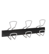 Appendiabiti da muro - 3 posti - 46,5 x 7,2 x 16,5 cm - metallo/ABS - nero/grigio metallizzato - Alba