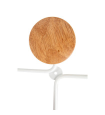 Appendiabiti da muro - 6 posti - 12 x 28 x 7 cm - metallo/legno - bianco - Alba