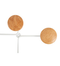 Appendiabiti da muro - 6 posti - 12 x 28 x 7 cm - metallo/legno - bianco - Alba