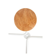 Appendiabiti da muro - 6 posti - 12 x 28 x 7 cm - metallo/legno - bianco - Alba