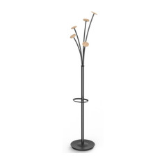 Appendiabiti Festival N - 5 posti - 175 cm - nero/legno chiaro - Alba