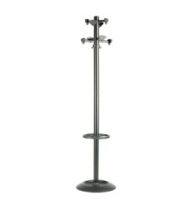 Appendiabiti Incas - con portaombrelli - 8 posti - 175 x 39 cm - nero - Unisit