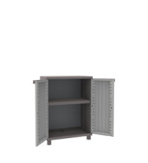 Armadietto JWood 68 - 2 ante - 68 x 37,5 x 91,5 cm - PPL - effetto legno - grigio tortora - Terry