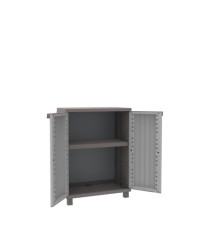 Armadietto JWood 68 - 2 ante - 68 x 37,5 x 91,5 cm - PPL - effetto legno - grigio tortora - Terry
