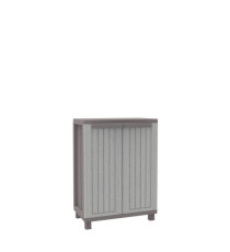 Armadietto JWood 68 - 2 ante - 68 x 37,5 x 91,5 cm - PPL - effetto legno - grigio tortora - Terry