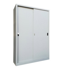 Armadio alto in metallo ad ante scorrevoli - 1 vano e 4 ripiani regolabili - 120x45x200 cm - grigio - Bertesi Armadio alto in metallo ad ante scorrevoli - 1 vano e 4 ripiani regolabili - 120x45x200 cm - grigio - Bertesi