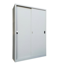 Armadio alto in metallo ad ante scorrevoli - 1 vano e 4 ripiani regolabili - 120x45x200 cm - grigio - Bertesi Armadio alto in metallo ad ante scorrevoli - 1 vano e 4 ripiani regolabili - 120x45x200 cm - grigio - Bertesi