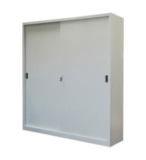 Armadio alto in metallo ad ante scorrevoli - 2 vani e 8 piani regolabili - 180x45x200 cm - grigio - Bertesi Armadio alto in metallo ad ante scorrevoli - 2 vani e 8 piani regolabili - 180x45x200 cm - grigio - Bertesi