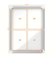 Bacheca per esterni - fondo magnetico bianco - 4 fogli A4 - verticale - Nobo Bacheca per esterni - fondo magnetico bianco - 4 fogli A4 - verticale - Nobo