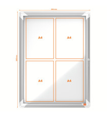 Bacheca per esterni - fondo magnetico bianco - 4 fogli A4 - verticale - Nobo Bacheca per esterni - fondo magnetico bianco - 4 fogli A4 - verticale - Nobo