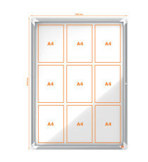 Bacheca per esterni - fondo magnetico bianco - 9 fogli A4 - verticale - Nobo Bacheca per esterni - fondo magnetico bianco - 9 fogli A4 - verticale - Nobo