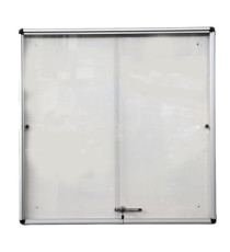 Bacheca per interni - con anta scorrevoli - fondo bianco magnetico - 12 fogli A4 - verticale - Starline Bacheca per interni - con anta scorrevoli - fondo bianco magnetico - 12 fogli A4 - verticale - Starline